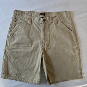 Wolverine Work Shorts - Men's 34 - Khaki (Beige) 9" Inseam - Utility Pockets
